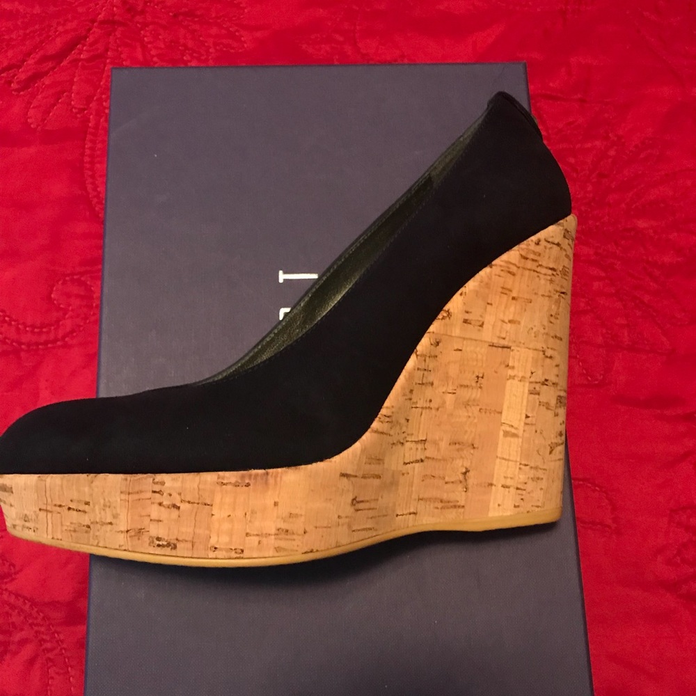 COPY - Stuart Weitzman Dutchess Suede Cork-Wedge Pump